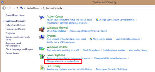 Windows System and Security, Change Power Options